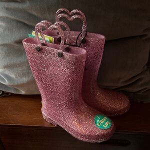 Western Chief Pink Glitter Kids Boots